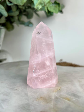 Grade AA+ Natural Rose Quartz Tower – Emotional Healing & Self-Love Crystal, from Bahia, Brazil RC20, 101g