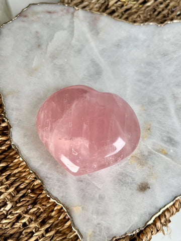 Grade AA Rose Quartz Heart with Rainbow & Starlight | High-Vibe Crystal from Madagascar | Love • Healing • Radiance, RH12, 236g