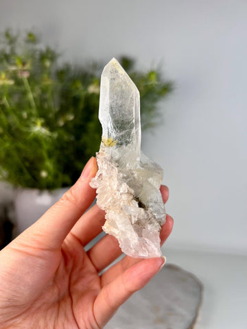 Grade A+ Natural Quartz Cluster with Inclusions from Diamantina, Brazil | Lodolite • Iron • Black Rutile | QL04, 110g
