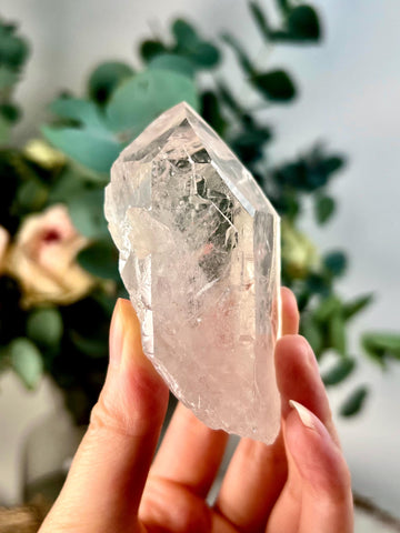 Grade A+ Natural Etched Clear Quartz Point - Self-Healed Masterpiece of Clarity and Resilience QPC42, 147g