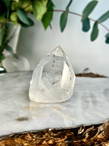 Grade AA Natural Etched Clear Quartz Point - Self-Healed, Master Healer, Clarity and Resilience QPC43, 97g