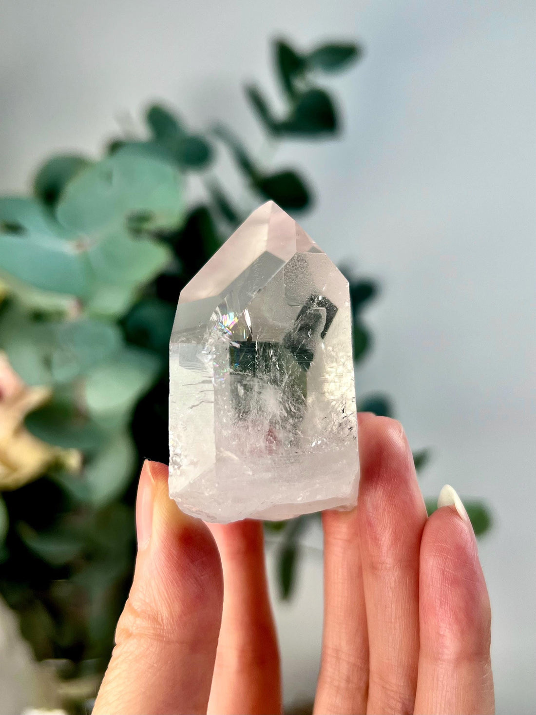 Grade AA Natural Etched Clear Quartz Point - Self-Healed, Master Healer, Clarity and Resilience QPC43, 97g