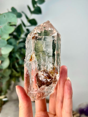 Grade AAA Cathedral Lemurian Quartz Point | Self-Healed with Iron Penetration | Akashic Record Access | Diamantina, Brazil- LCC40, 340g