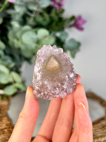 Grade A Natural Amethyst Stalactite with Rainbow Calcite from Uruguay – Unique Formation, High-Energy Healing Crystal - US120, 53g