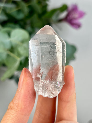 Grade AA+ Natural Etched Clear Quartz Point - Self-Healed Masterpiece of Clarity and Resilience QPC34, 34g