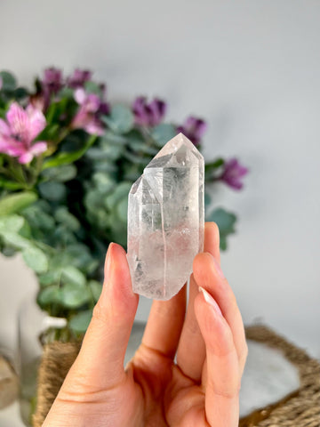 Grade AA Natural Etched Clear Quartz Point - Self-Healed Masterpiece of Clarity and Resilience QPC31, 50g