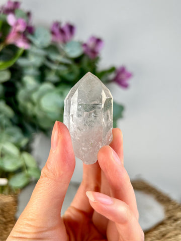 Grade AA Natural Etched Clear Quartz Point - Self-Healed Masterpiece of Clarity and Resilience QPC36, 34g