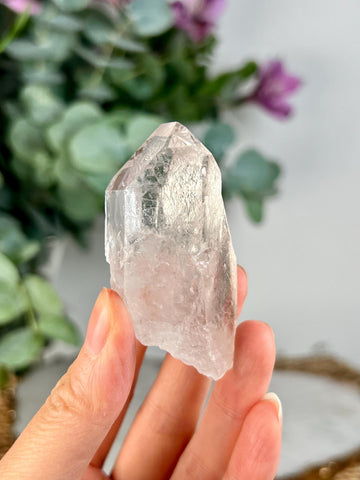 Grade AA Natural Etched Clear Quartz Point - Self-Healed Masterpiece of Clarity and Resilience QPC25, 58g