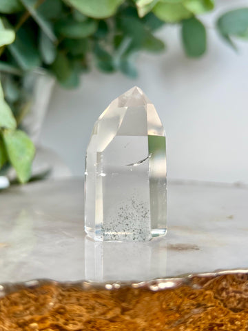 Grade AA+ Clear Quartz Tower with Chlorite from Brazil,Ethically Sourced for Flood Relief | Minor Polish Imperfections 13-37g