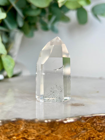 Grade AA+ Clear Quartz Tower with Chlorite from Brazil,Ethically Sourced for Flood Relief | Minor Polish Imperfections 13-37g