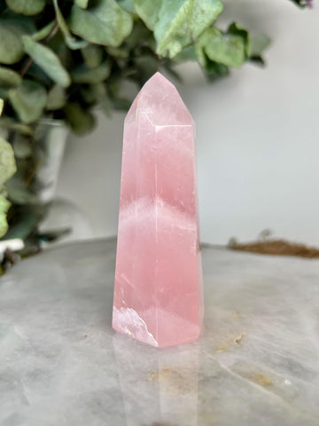 Grade AA+ Natural Rose Quartz Tower – Emotional Healing & Self-Love Crystal, from Bahia, Brazil RC25, 109g