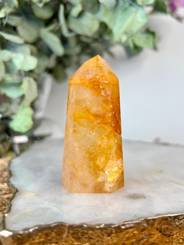 Grade AAA Golden Healer Tower - Natural Hematoid Quartz for Ultimate Healing, Abundance, and High Energy Frequency GHC57, 83g
