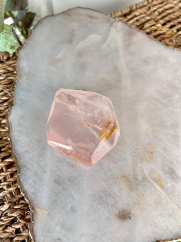 Grade AAA Golden Healer Rose Quartz Freeform - A Celestial Beacon of Love and Healing, GRC93, 100g