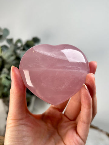 Grade AA Rose Quartz Heart with Rainbow & Starlight | High-Vibe Crystal from Madagascar | Love • Healing • Radiance, RH06, 249g