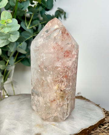 Grade A+ Large Quartz Tower with Oxidised Iron & Hematoid | Multiple Manifestation Quartz Formations | Powerful Earth Energy  GBL05, 1.728kg