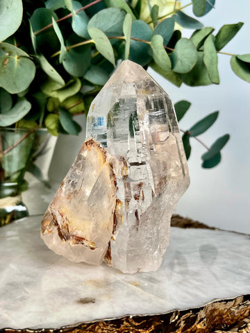Grade AAA Cathedral Lemurian Quartz | Self-Healed with Iron Inclusion | Akashic Record Access | Diamantina, Brazil- LCC41, 766g