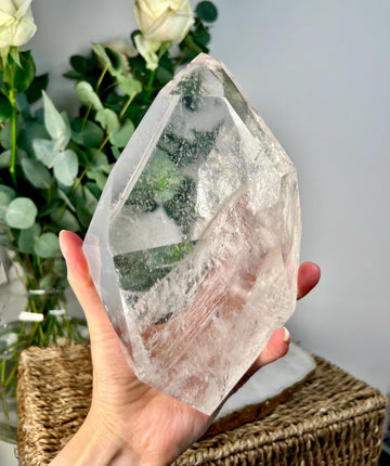 Grade AA Large Lemurian Freeform DT | Rainbow Double-Terminated Quartz | Grey Blue Mine, Diamantina | Ceremonially Activated GBL04, 1.541kg