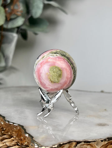 Grade A Pink Opal Sphere from Peru, Organic Hand-Polished, Stone of the Gods, Heart Healing,Spiritual Protection, Ancestral Wisdom PS04, 69g
