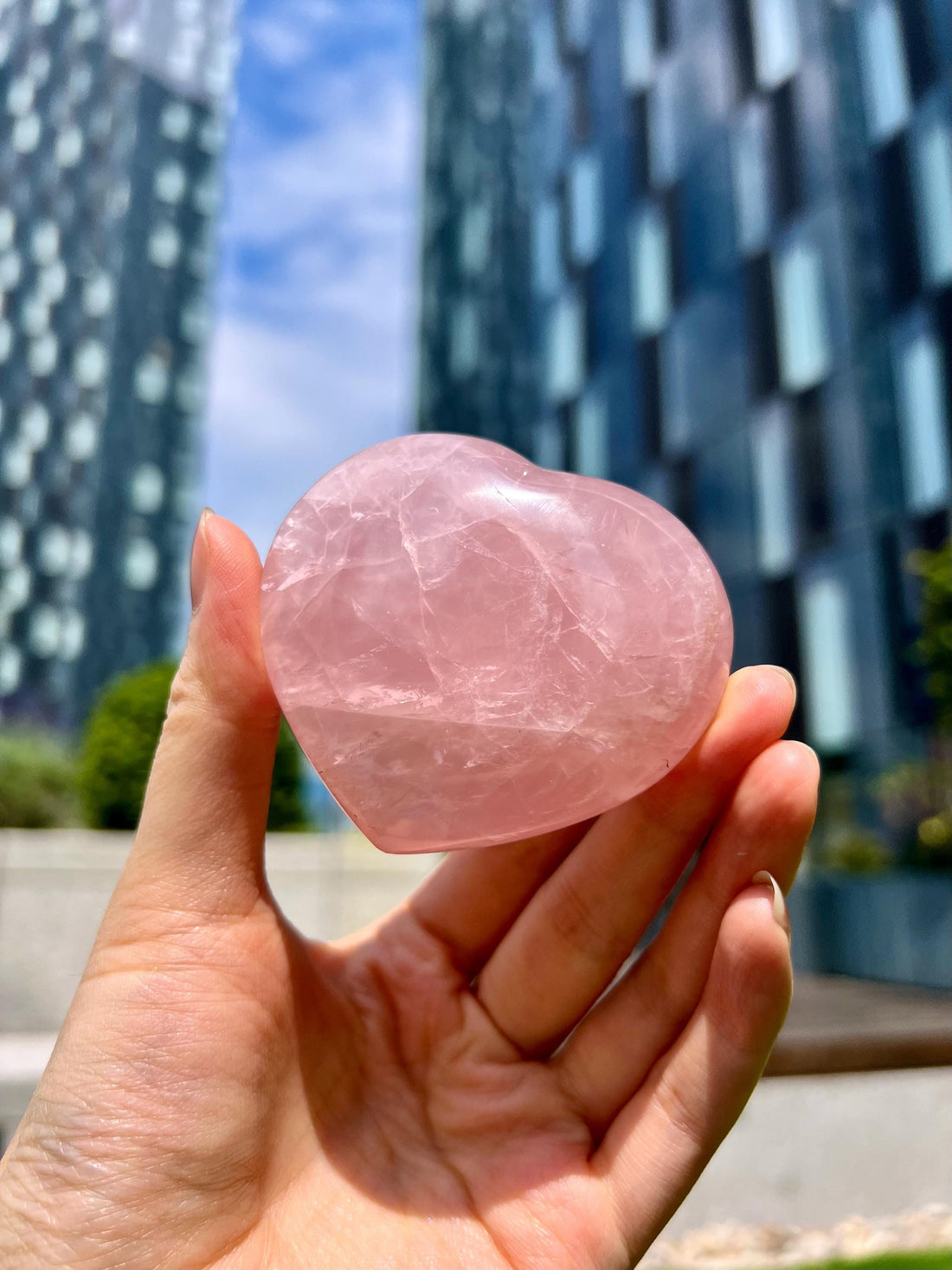 Grade A+ Rose Quartz Heart with Rainbow & Starlight | High-Vibe Crystal from Madagascar | Love • Healing • Radiance, RH28, 150g