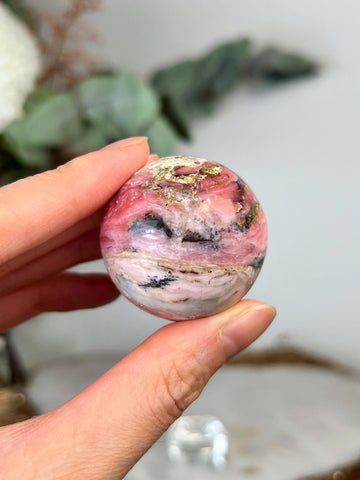 Grade A Pink Opal Sphere from Peru, Organic Hand-Polished, Stone of the Gods, Heart Healing,Spiritual Protection, Ancestral Wisdom PS08, 59g