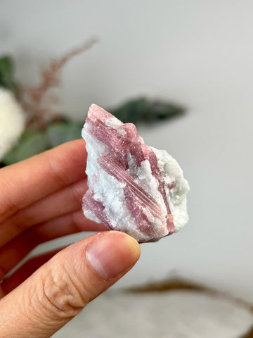 Grade A+ Natural Pink Tourmaline on Aquamarine,A Harmonious Blend of Love and Serenity PTC55, 37g