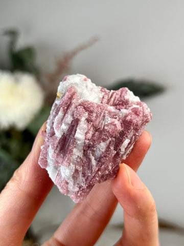 Grade AA Natural Pink Tourmaline on Aquamarine,A Harmonious Blend of Love and Serenity PTC57, 37g