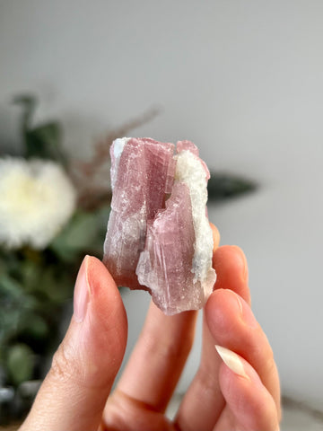 Grade A+ Natural Pink Tourmaline on Aquamarine,A Harmonious Blend of Love and Serenity PTC58, 27g