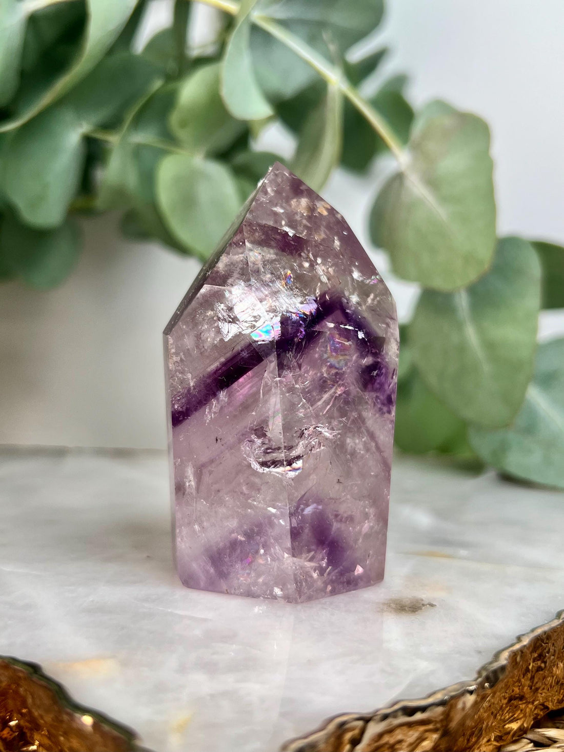 Grade A+ Phantom Amethyst Quartz Tower with BIG Rainbows | Bahia Brazil | Energetically Activated PA25, 167g
