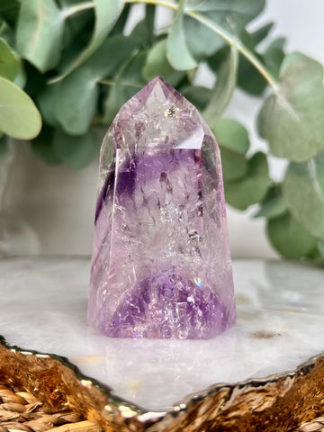 Grade A+ Phantom Amethyst Quartz Tower with BIG Rainbows | Bahia Brazil | Energetically Activated PA24, 161g
