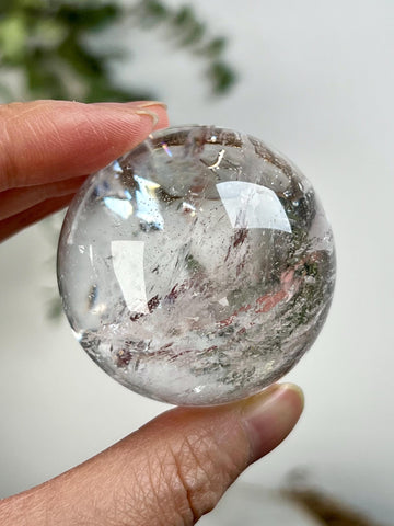 Grade A Lemurian Quartz Sphere with Rainbows | Serra do Cabral Minas Gerais Brazil | Energetically Activated LS01, 133g, 45mm
