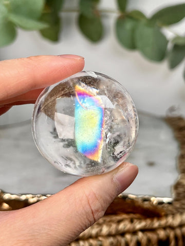 Grade A Lemurian Quartz Sphere with Stand | Serra do Cabral Minas Gerais Brazil | Energetically Activated LS14, 101g, 41mm