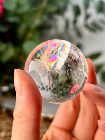 Grade A Lemurian Quartz Sphere with Stand | Serra do Cabral Minas Gerais Brazil | Energetically Activated LS15, 90g, 39mm