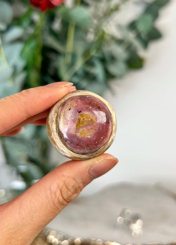 Grade A Pink Opal Sphere from Peru, Organic Hand-Polished, Stone of the Gods, Heart Healing,Spiritual Protection, Ancestral Wisdom PS26, 40g