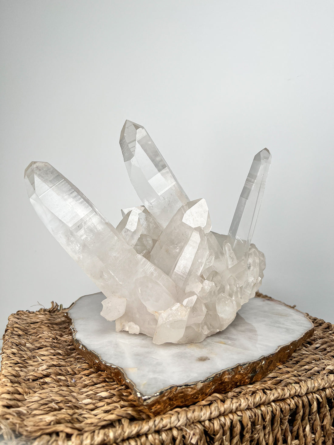 AAA Blue Needle Lemurian Quartz Cluster Self-Standing | Raw Collector Crystal from Diamantina Brazil | 2.533kg