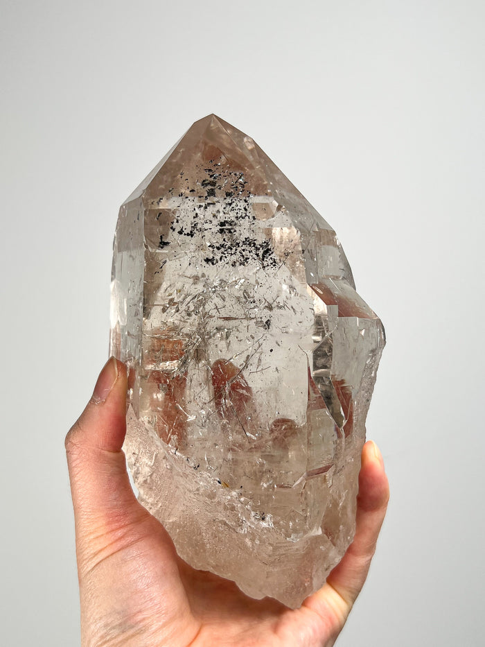 Cathedral Lemurian Quartz with Hematite and Rutile | Raw Collector Crystal from Diamantina Brazil | 1.4kg