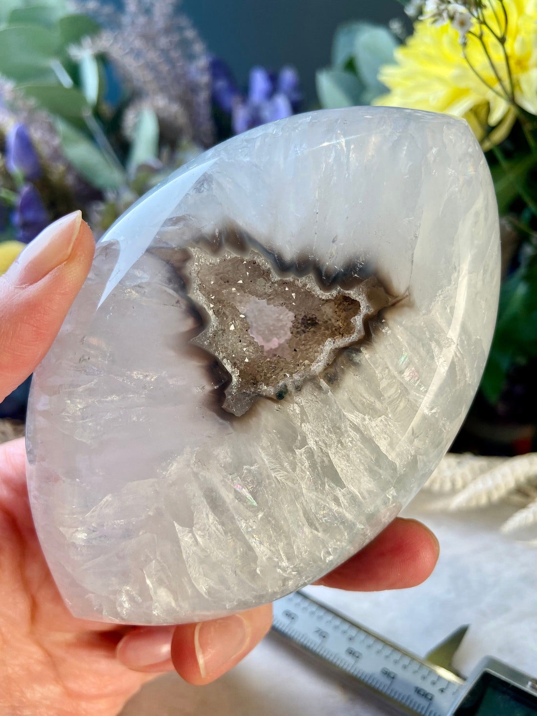 Grade AAA Brazilian Agate Quartz Geode, Energy Protection, Third Eye Opening, Manifestation Crystal 343g