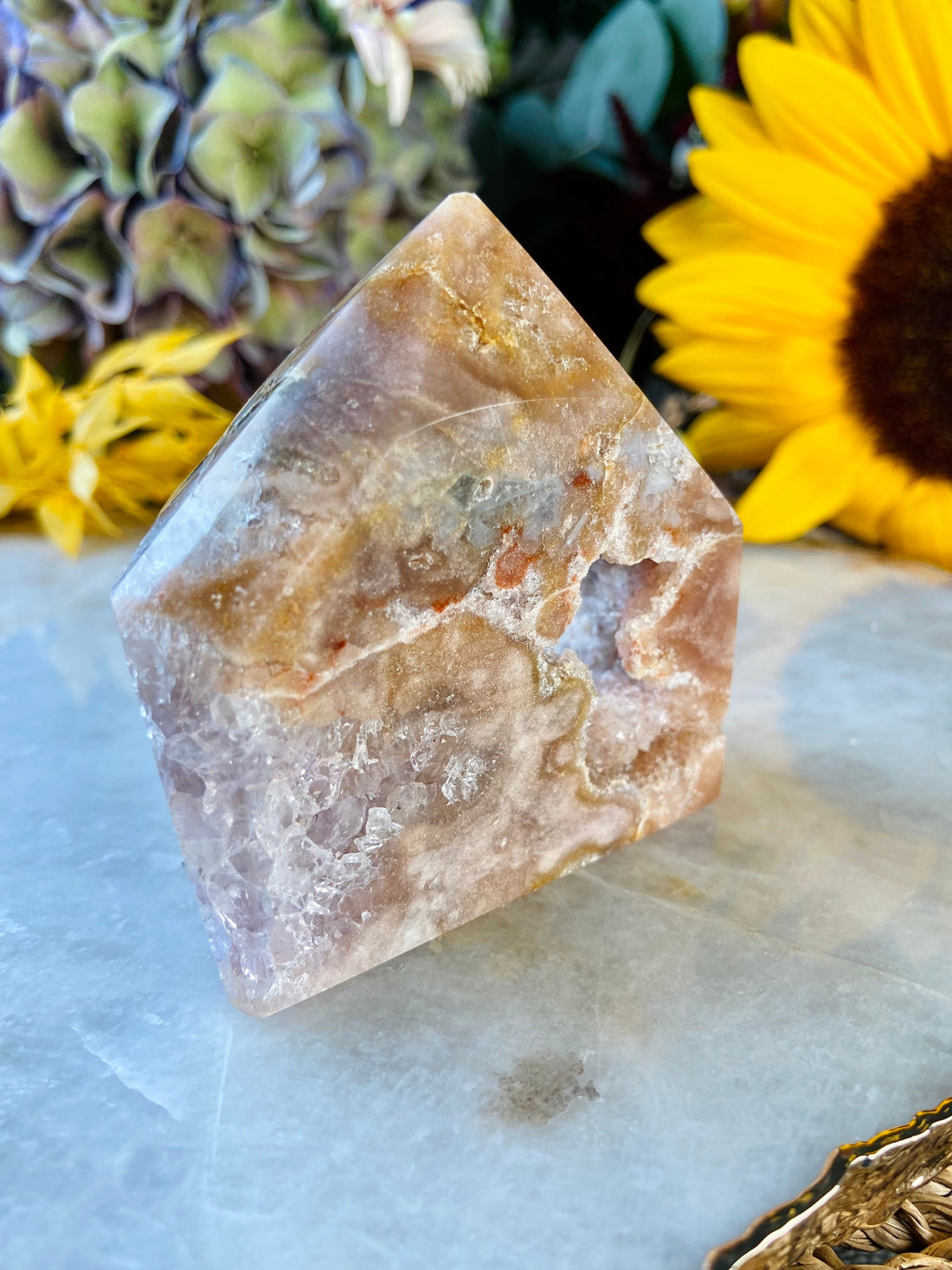 Pink Amethyst Geode Tower, Raw Crystal with Druzy,  Comforting Energy, Healing and Balance, Stress Relief