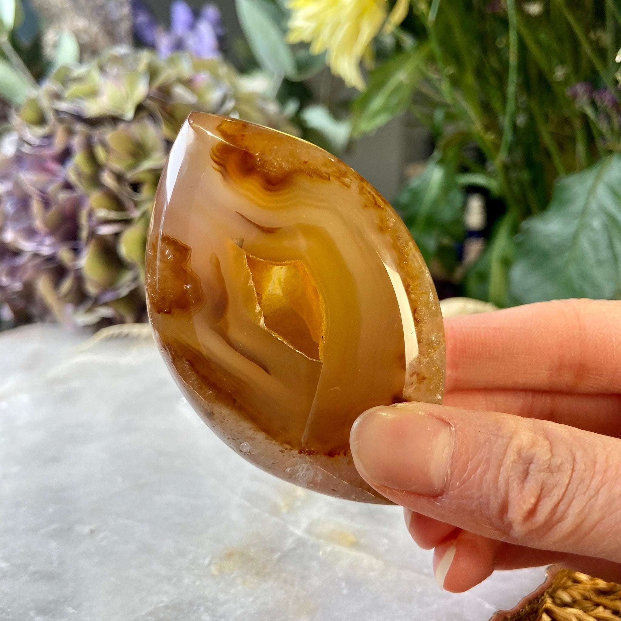 Grade AAA Brazilian Agate Quartz Geode Eye, Energy Protection, Third Eye Opening, Manifestation Crystal, 111g