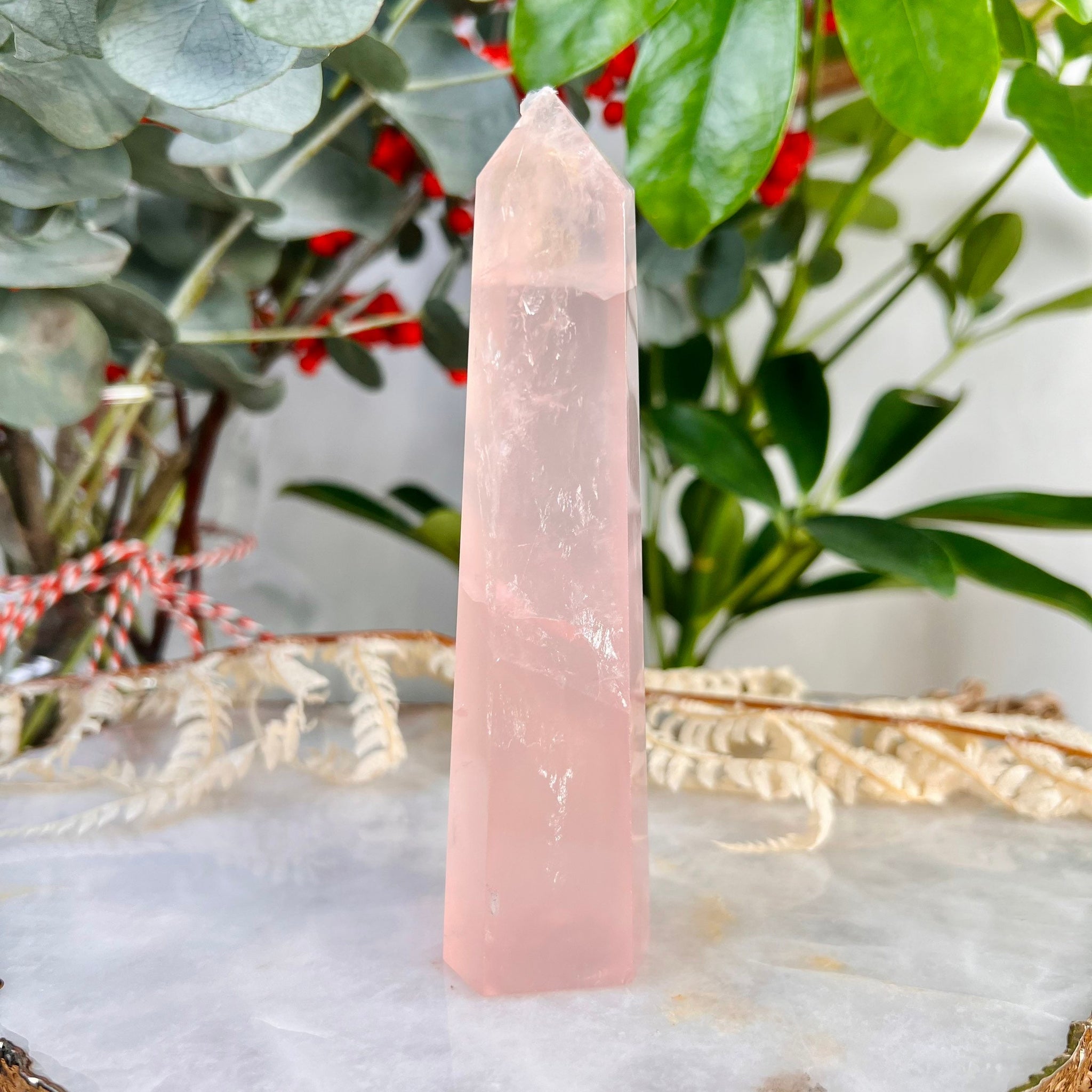 Grade AAA++ Rose Quartz Tower, Crystal Tower,Love Crystal, Reiki and Meditation, January Birthstone 163g