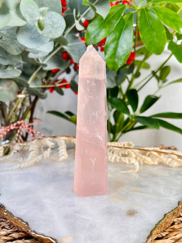 Grade AAA++ Rose Quartz Tower, Crystal Tower,Love Crystal, Reiki and Meditation, January Birthstone 163g