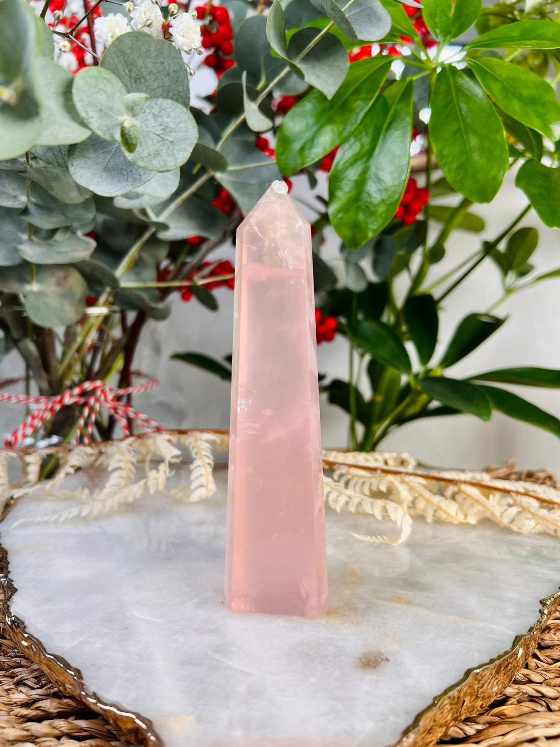 Grade AAA++ Rose Quartz Tower, Crystal Tower,Love Crystal, Reiki and Meditation, January Birthstone 163g