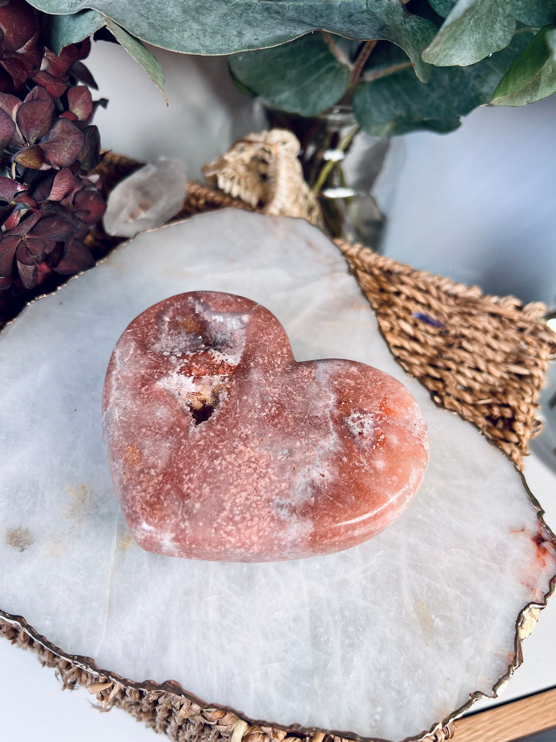 Grade AAA Natural Pink Amethyst Heart with Geode, Druzy & Hematite - Emotional and Spiritual Healing Powerhouse 477g