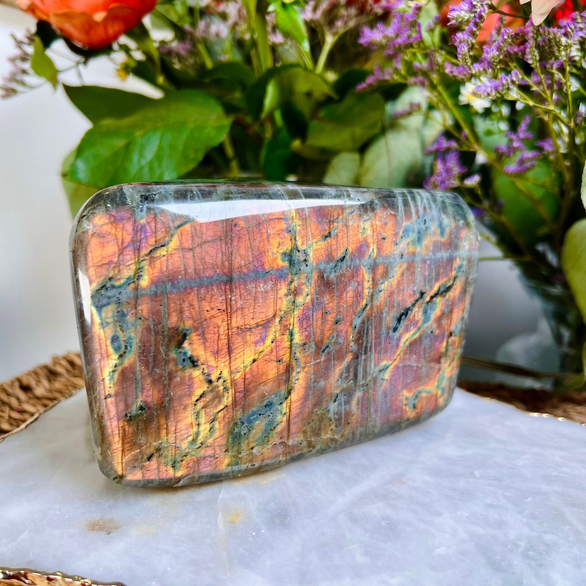 Grade AAA Madagascar Purple Labradorite, Energy Clearing,The Magician Stone, Energy Shield, Crystal Healing, Manifestation 955g