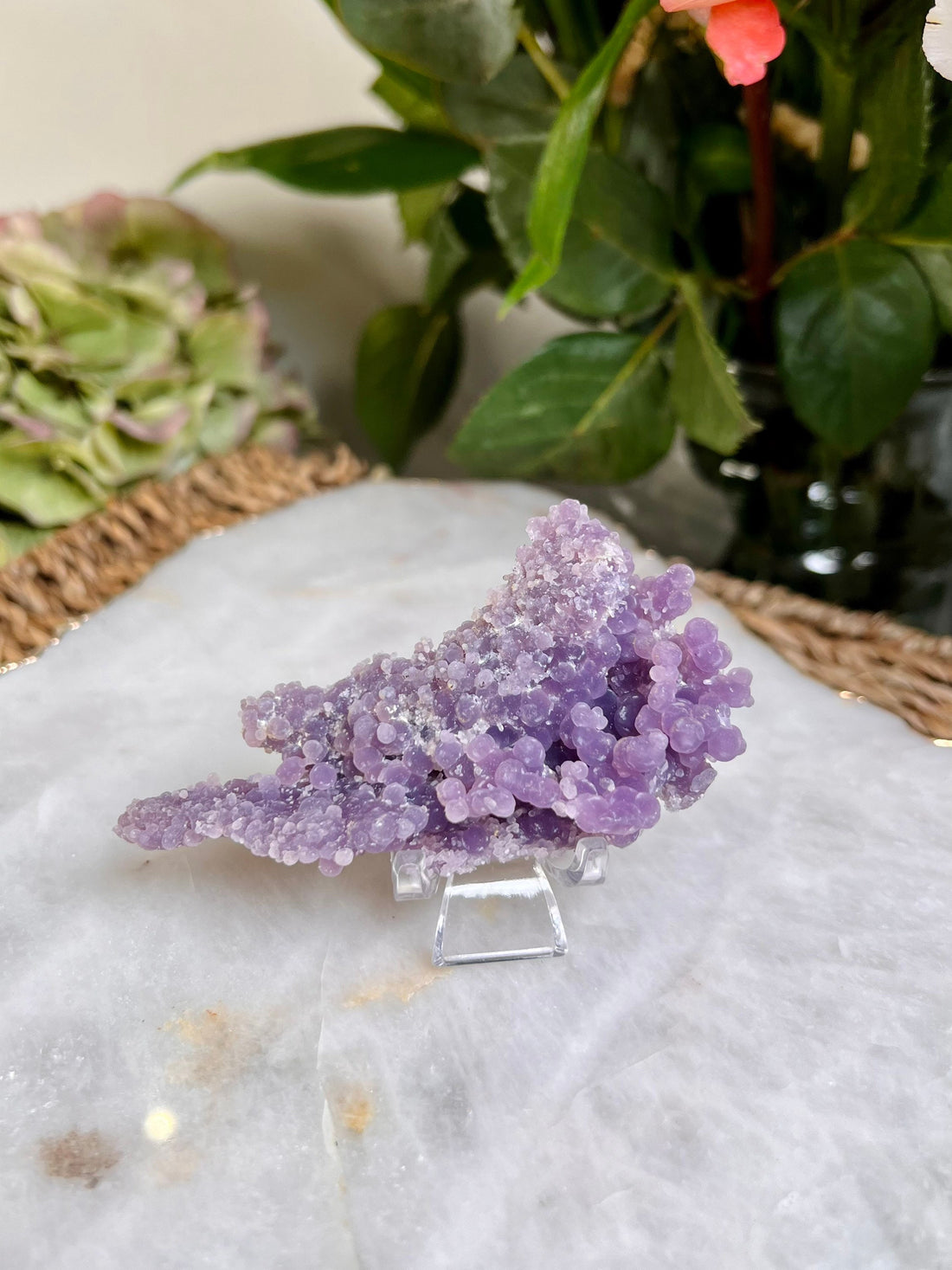 Grade AAA Natural Grape Agate from Indonesia, 63g,  Natural Velvet Shine Bubbles in Real life, Healing Crystal Home Decor