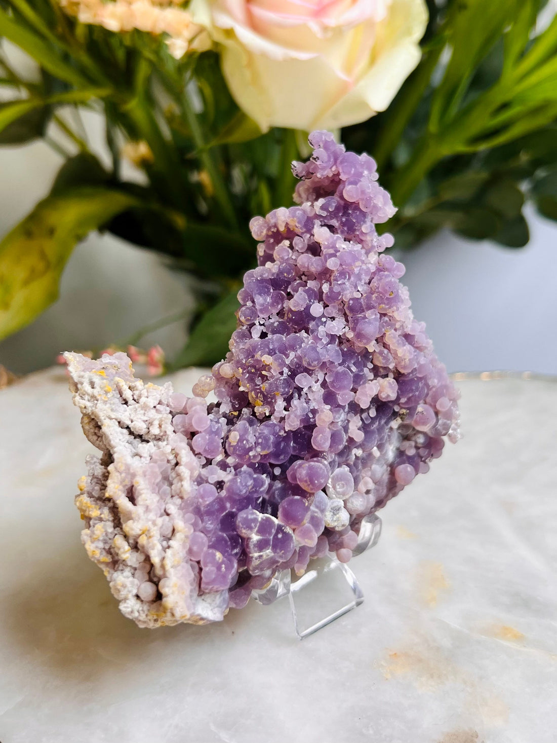 Grade AAA Natural Grape Agate from Indonesia, 166g,  Natural Velvet Shine Bubbles in Real life, Healing Crystal Home Decor