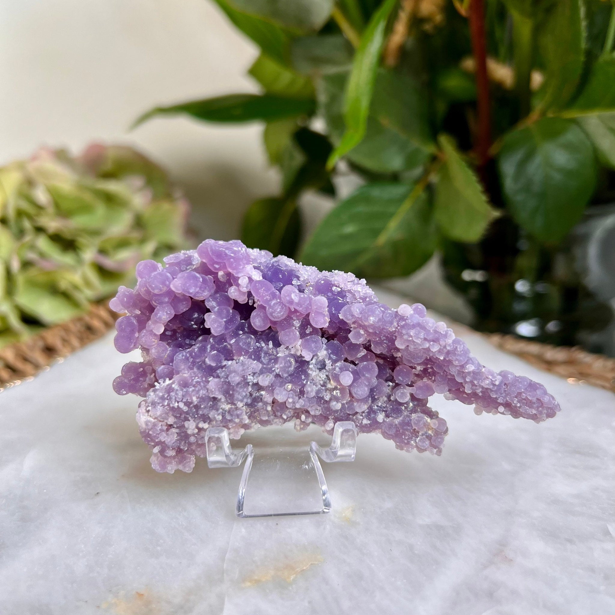 Grade AAA Natural Grape Agate from Indonesia, 63g,  Natural Velvet Shine Bubbles in Real life, Healing Crystal Home Decor