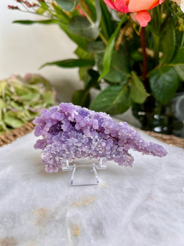 Grade AAA Natural Grape Agate from Indonesia, 63g,  Natural Velvet Shine Bubbles in Real life, Healing Crystal Home Decor