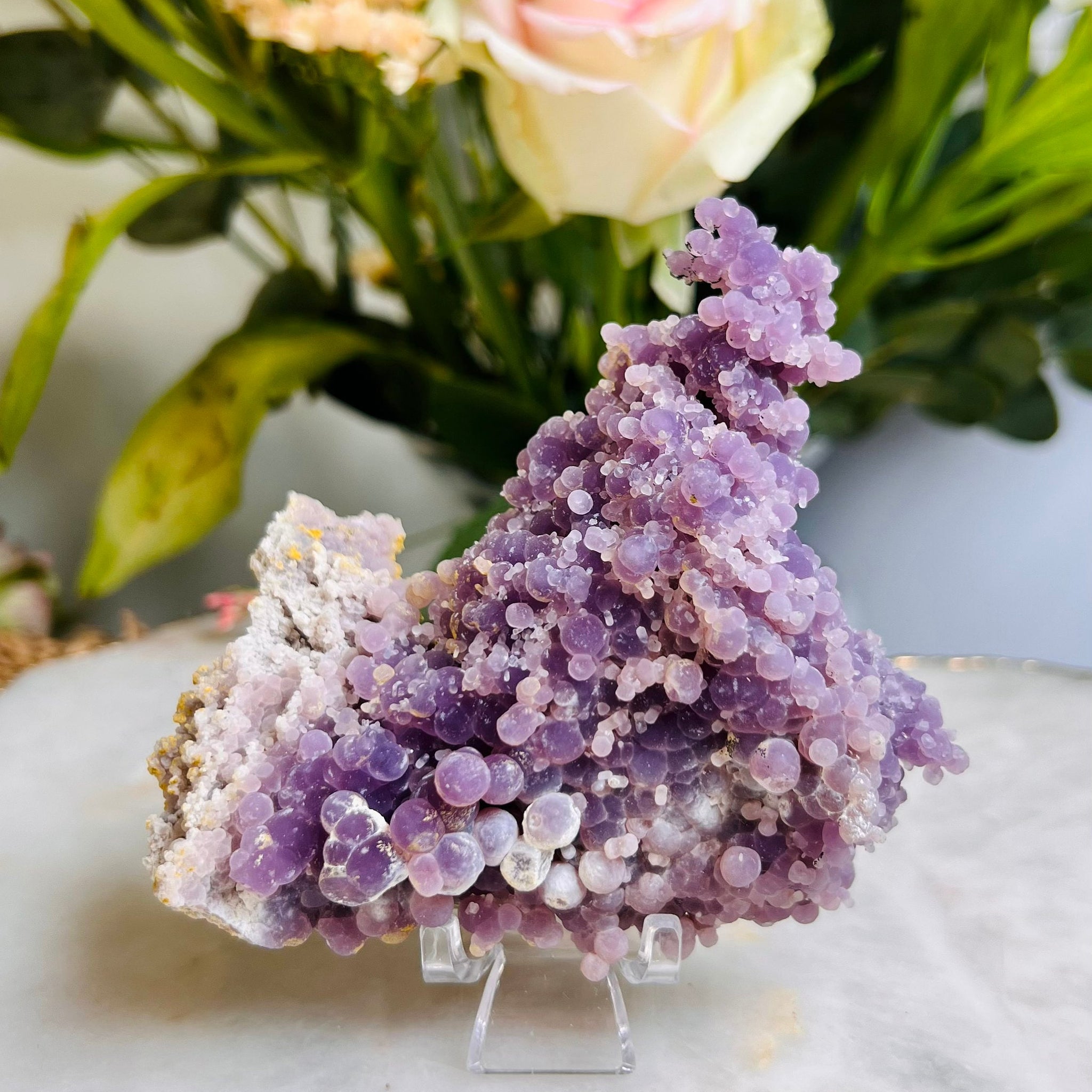 Grade AAA Natural Grape Agate from Indonesia, 166g,  Natural Velvet Shine Bubbles in Real life, Healing Crystal Home Decor