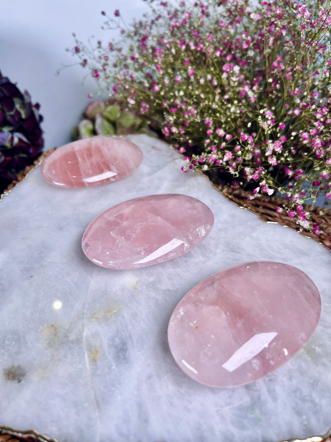 Grade AAA Large Rose Quartz Palmstone,Crystal Healing,Love Crystal, Reiki and Meditation, From Madagascar