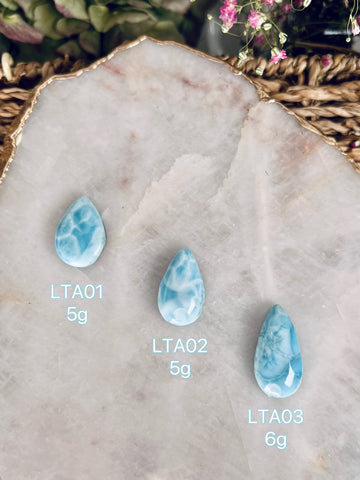 Grade AAA 100% Natural Larimar TeardropCabochon from Dominican Republic, Earth Healing Crystal 5-6grams